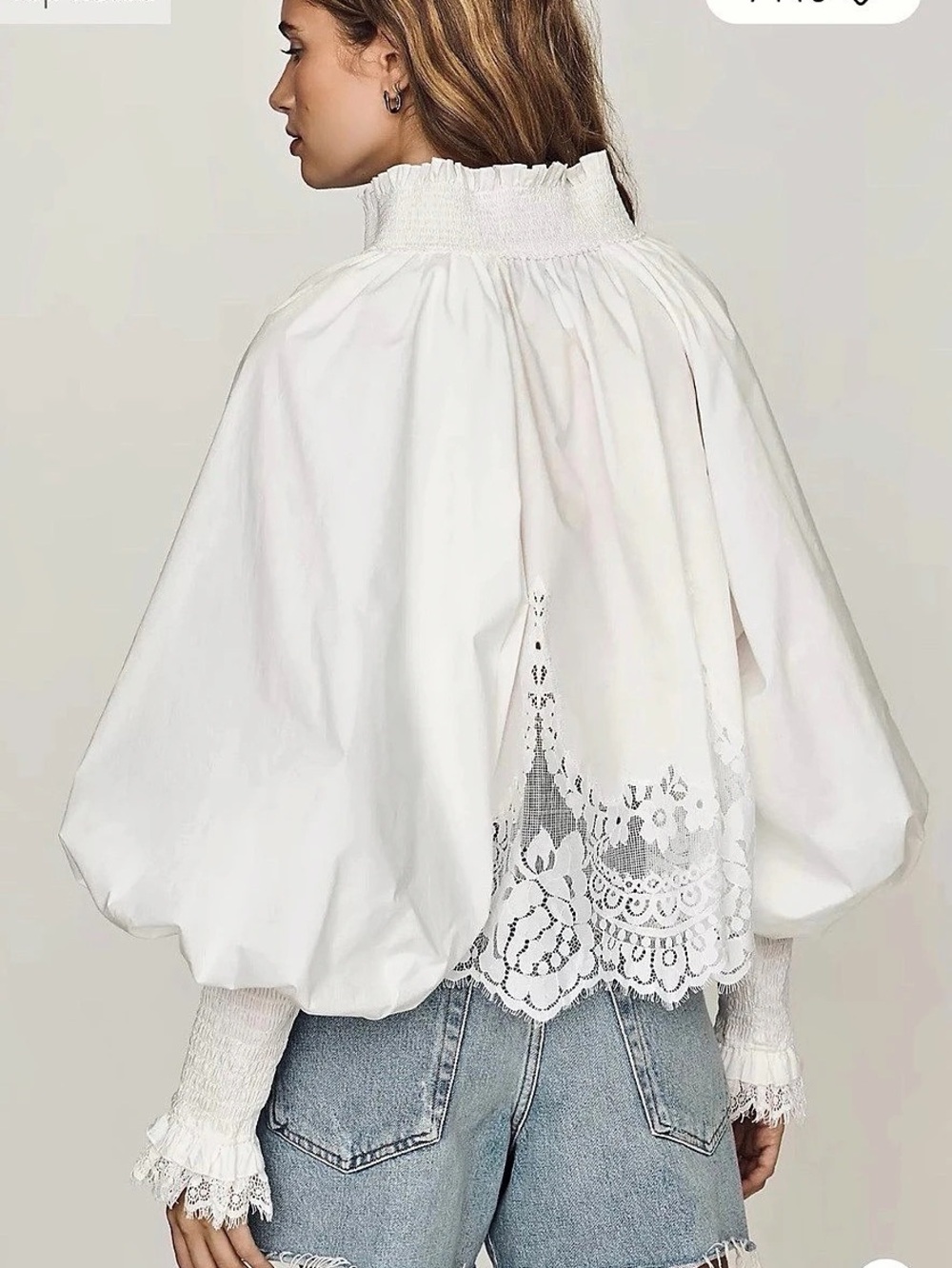 Mare Mare Estelle Lace
Trimmed Balloon-Sleeve Blouse - Picture 2 of 8